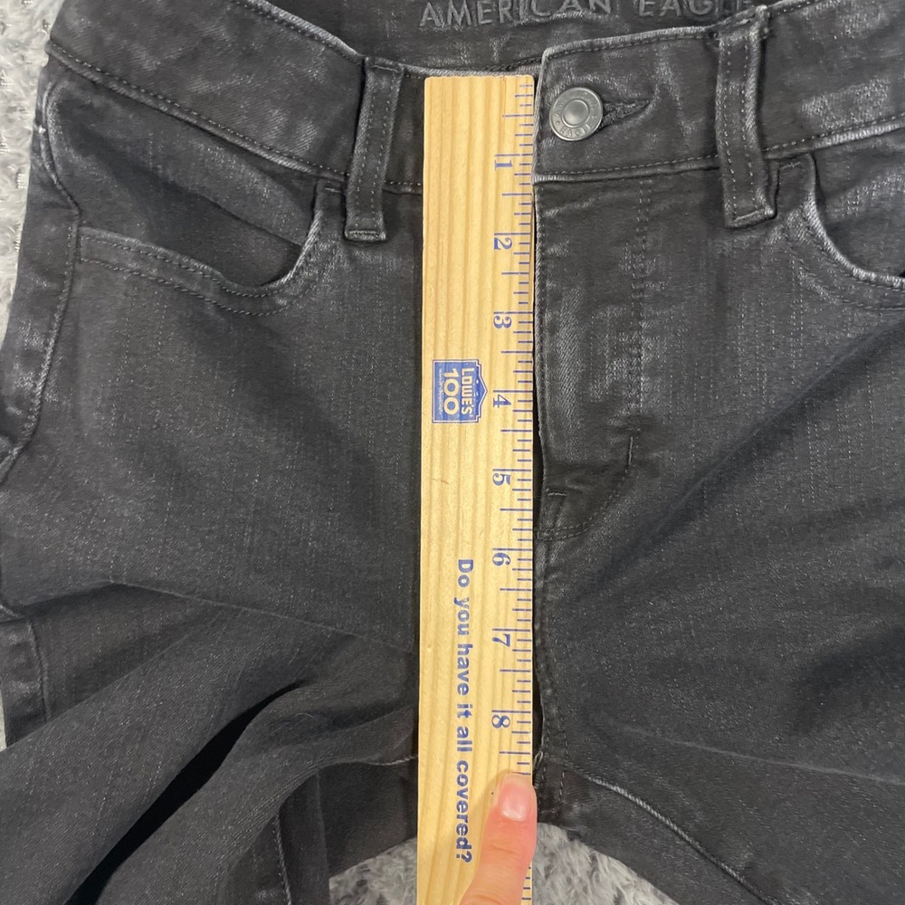 American Eagle High-Rise Jegging Dream Stretch Black Jeans Size 0 Short - Picture 7 of 8